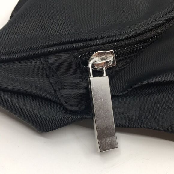 Joy Mangano black lightweight belt bag with silver tone hardware - Picture 4 of 12